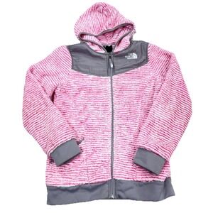 North Face Jacket Girls Large Pink Gray Fleece Denali Sweater Mixed Youth Kids G